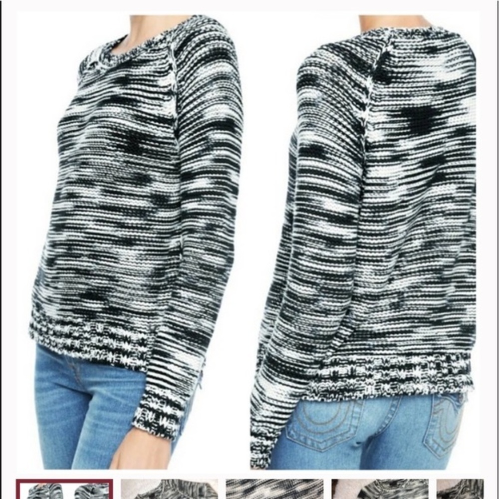 True Religion Black & White Sweater in XS